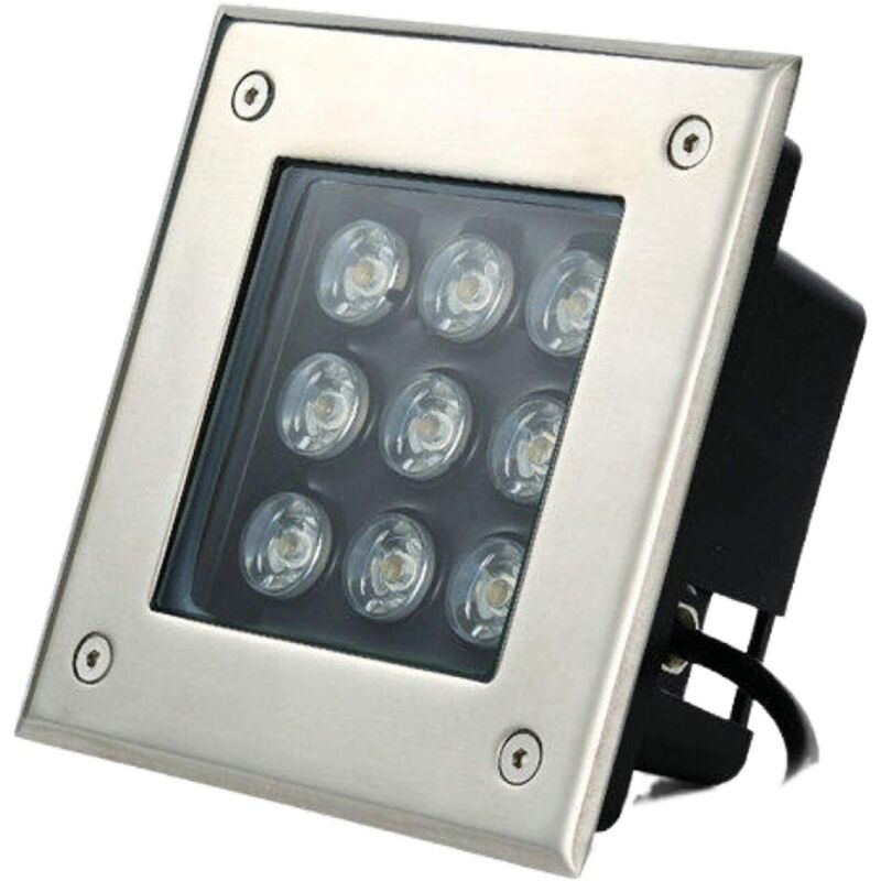 Quadratischer Led-einbaustrahler Für Den Außenbereich, Bodeneinbaustrahler, Wegeleuchte, Edelstahl, Ip67 Wasserdicht, Geeignet Für Gehwege, Plätze, Parks, 9 Helligkeitsstufen, 7 Lichtfarben