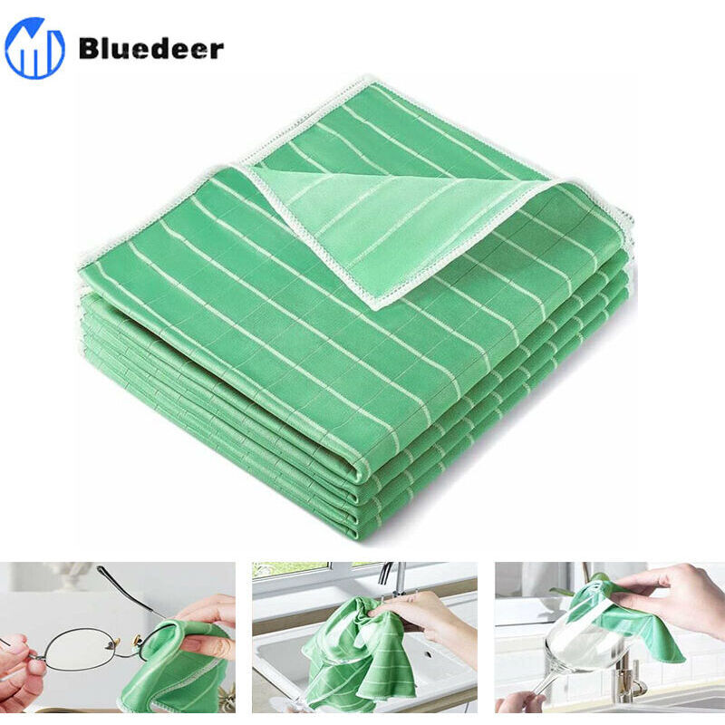 Set Mit 4 Bambus-mikrofasertüchern (41 X 47 Cm) – Schnelle Absorption – Streifenfreie Reinigung Von Fenstern, Spiegeln Und Empfindlichen Oberflächen