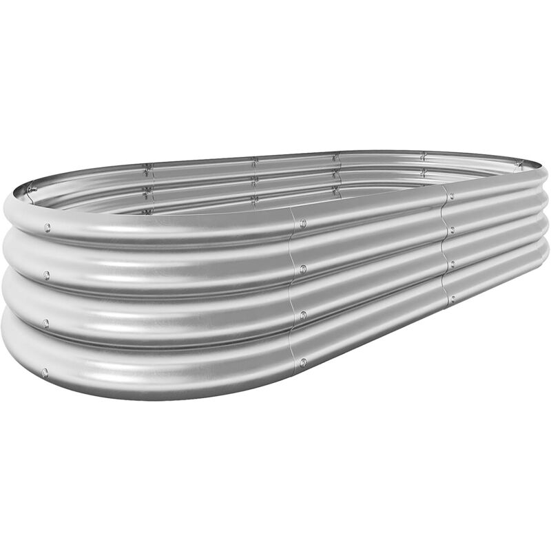 Ovaler Gemüsepflanzkasten Aus Metall (90 × 29 × 18 Cm) – Langer Pflanzkasten Auf Niedrigen Füßen Für Balkon, Terrasse Oder Garten – Dekorativer Rechteckiger Gemüsepflanzkasten Aus Verzinktem Stahl, Ro
