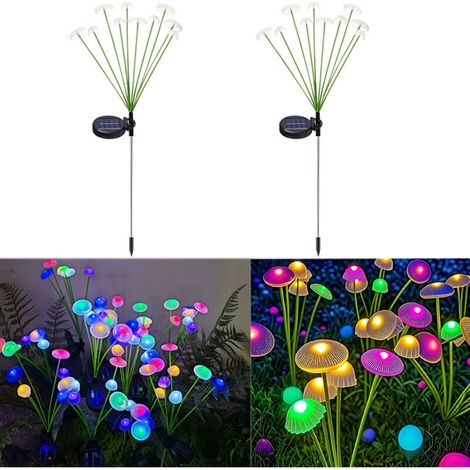 Set Mit 2 Solarleuchten In Form Von 10 Quallenköpfen, Ideal Zur Dekoration Von Gärten, Rasenflächen, Wegen Oder Gehsteigen.