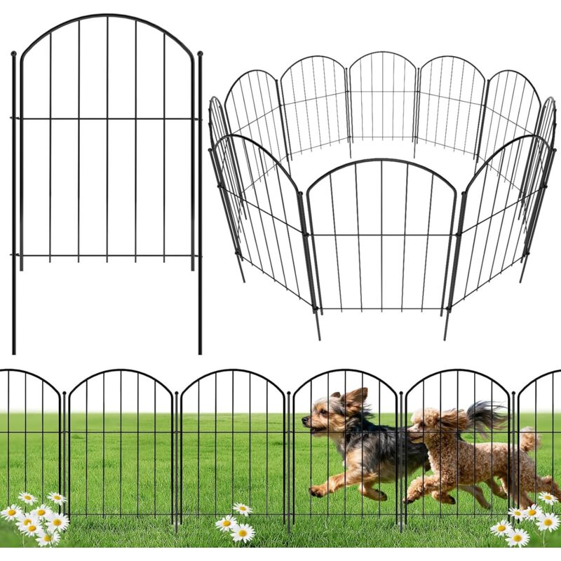 10er-pack Rostfreie Metall-gartenbarrieren (43 Cm X 3 M) – Ideal Für Hunde, Beeteinfassungen, Hof, Terrasse Und Als Gartendekoration.