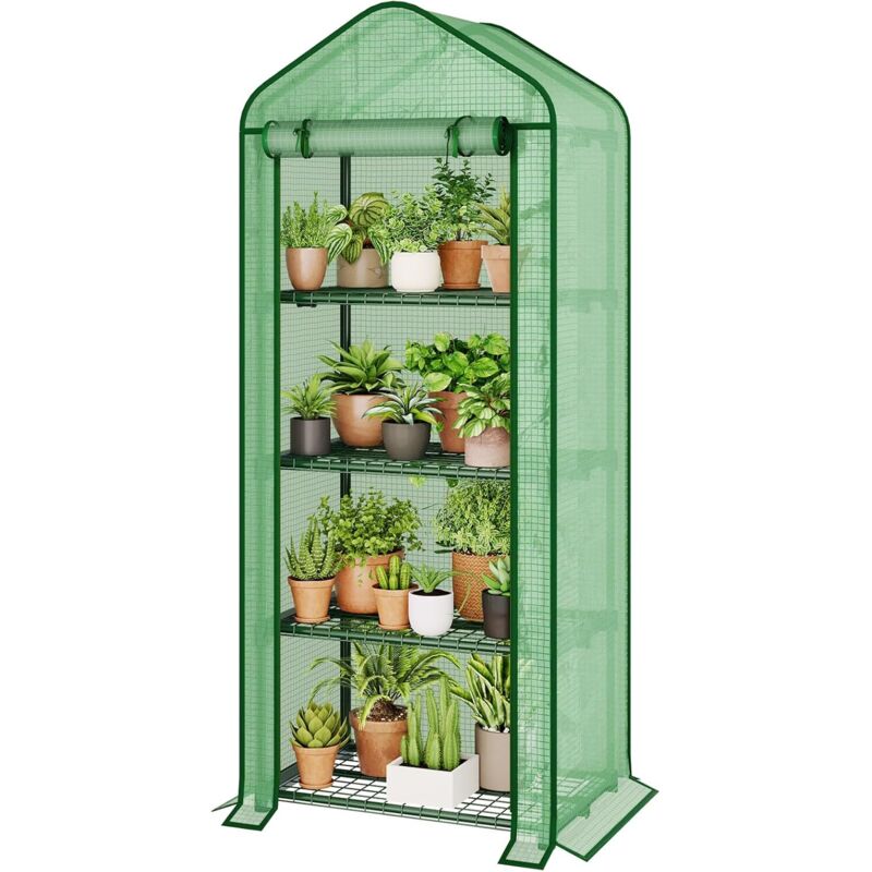 Mini-gewächshaus, 4-stöckiges, Kompaktes Mini-gewächshaus Für Balkon, Terrasse, Garten, Pflanzen-, Gemüse- Und Blumenanbau