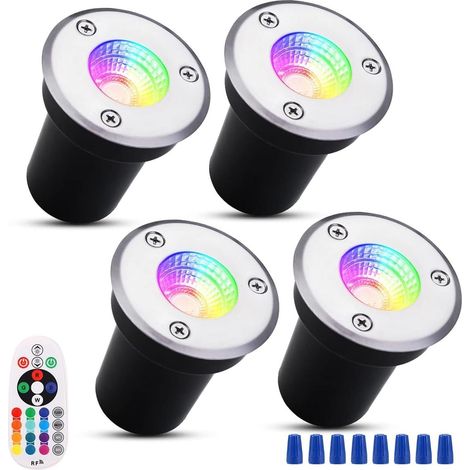 4er-set Garteneinbauleuchten – Led-einbaustrahler Für Den Außenbereich, 3-w-rgb-led-einbaustrahler, 12–24 V, Schutzart Ip67 (farbe: Rgb, Größe: 3 W)