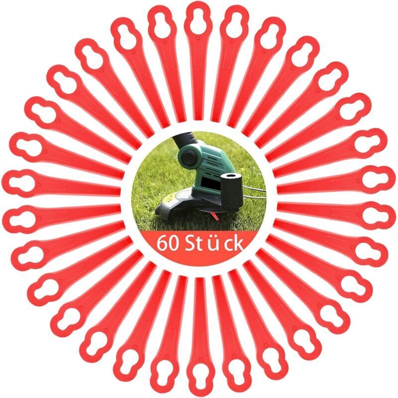 Kunststoffklingen, Ersatzklingen Aus Kunststoff, 60 Stück Gartenmäherklingen, Ersatzschneidklingen Aus Kunststoff, Starre Kunststoffklingen Für Trimmer