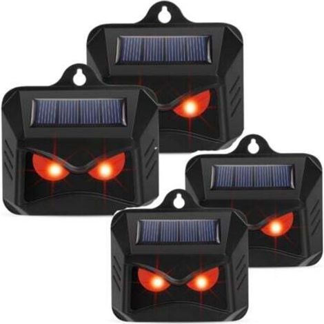 Serbien – Solarbetriebenes Wildtierabwehrgerät – Hält Waschbären, Rehe, Füchse Und Wildschweine Fern – Rotes Led-licht – 12 Monate Schutz