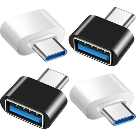 Serbien – Usb-c-auf-usb-adapter – 4er-pack – Usb 3.0 Otg – Kompatibel Mit Macbook Pro, Samsung Galaxy Und Smartphones Mit Usb-c-anschluss – 2 Schwarze Und 2 Weiße