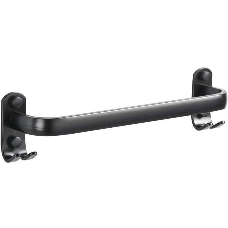 40 Cm Lange, Wandmontierte Handtuchstange Aus Aluminium – 2-stangen-halterung – Tragkraft 10 Kg – Haken Für Bad Und Küche
