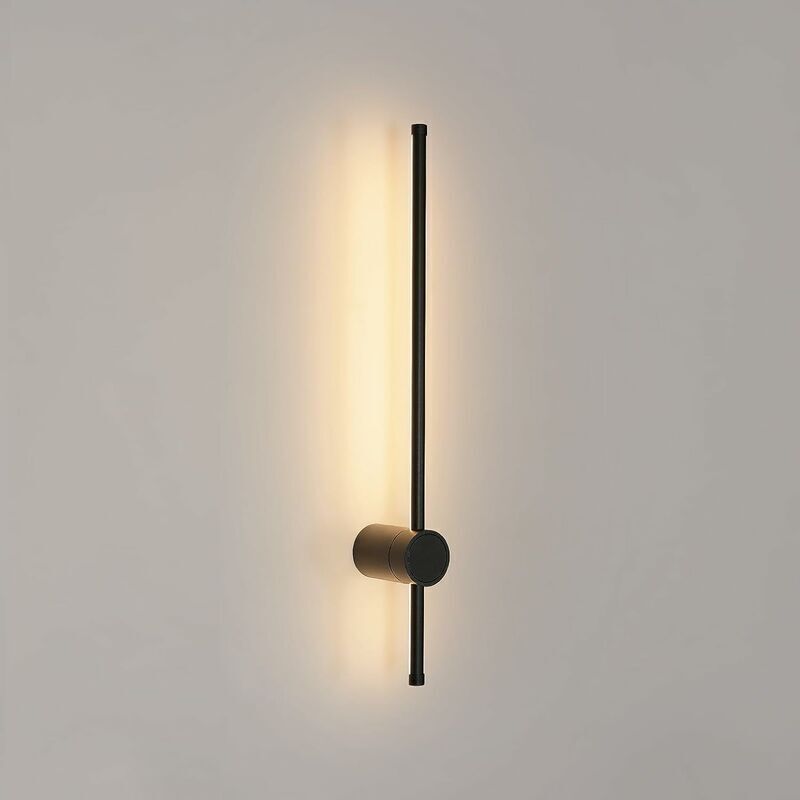 60 Cm Led-wandleuchte – 360° Drehbare Wandleuchte – Warmweißes Licht Für Wohn- Und Schlafzimmer – Minimalistisches Schwarzes Design
