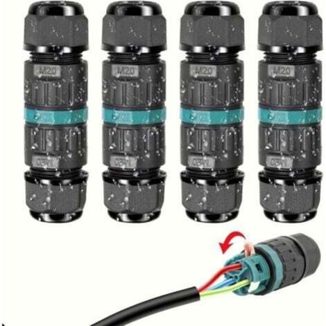 4 Stück Ip68 Wasserdichte Elektrische Steckverbinder – 3-adrige Kabelverbinder, Wasserdichte Außenanschlussdose, Wasserdichte Klemmenblock-anschlussdose Für Kabel Mit Einem Durchmesser Von 9 Bis 12 Mm