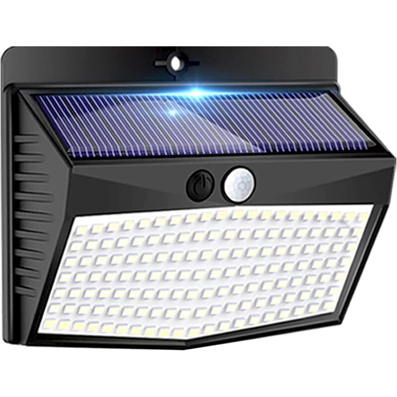 Solar-außenleuchte [1 Stück], 138 Leds, Bewegungsmelder, Wasserdicht, 3 Modi, Kabelloser Solarstrahler Für Garten, Terrasse Und Garage