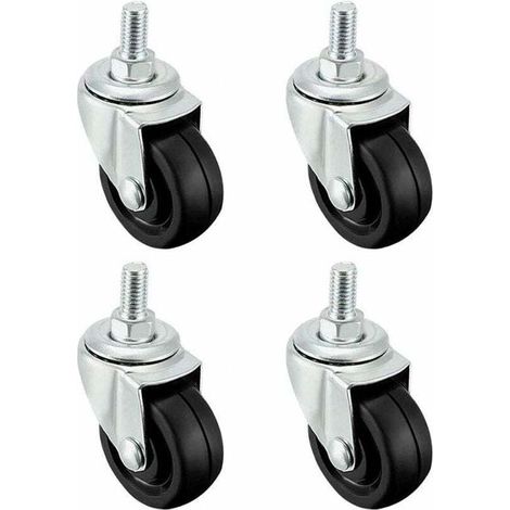 Serbien – Satz Mit 4 Lenkrollen Aus 40 Mm Tpe-gummi – Tragkraft 20 Kg – M8-gewinde Für Sichere Montage – Geeignet Für Alle Bodenarten