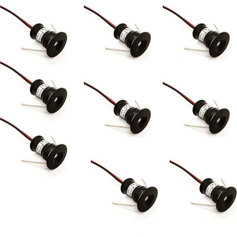 Set Mit 9 Mini-led-strahlern (12 V, 1 W) – Einbau, Schutzart Ip65, Für Küche, Treppenhaus, Schränke – Warm- Und Kaltweiß – 120° Abstrahlwinkel