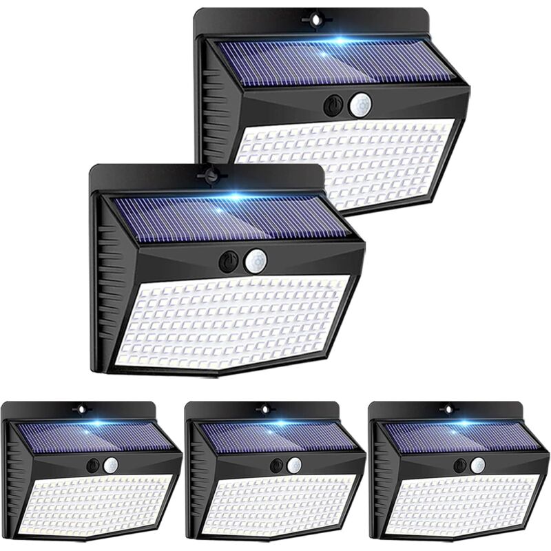 5er-pack Solar-außenleuchten, 3 Modi, Led-fluter Mit Kabellosem Bewegungsmelder, Ip65 Wasserdichte Solar-strahler Für Garten Und Garage