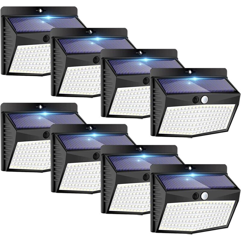 Solarleuchten Für Den Außenbereich [8er-pack/3 Modi] Solarleuchten Mit Bewegungsmelder, 138 Leds, Wasserdicht, Kabellos, Für Garten, Terrasse Und Garage