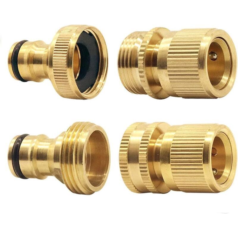 Gartenschlauchverbinder, 3/4"-messing-außen- Und Innengewinde, Kupfer-außengewinde Für Gartenschläuche Und 3/4"-bsp-wasserhahnanschluss