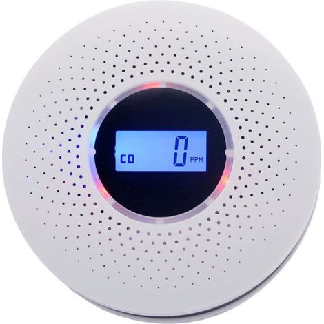 2-in-1 Rauch- Und Kohlenmonoxidmelder, Hausalarm, Kohlenmonoxid-rauchmelder, Hochpräzises Digitales Lcd-display (batterie Nicht Enthalten)