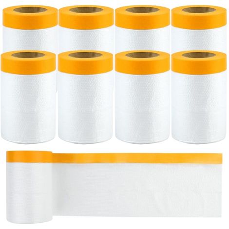 Roleader – Selbstklebende Abdeckfolie 55 Cm X 20 M – 8 Rollen Pro Packung – Wasser- Und Ölabweisend – Effektiver Lackschutz