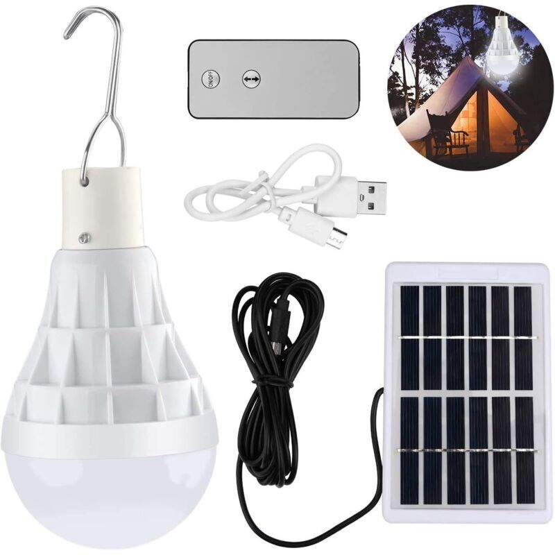 Solarbetriebene Led-lampe, 12w Wiederaufladbare Solar-notleuchte Mit Fernbedienung Für Den Außenbereich, Wandern, Camping, Angeln Und Zelt