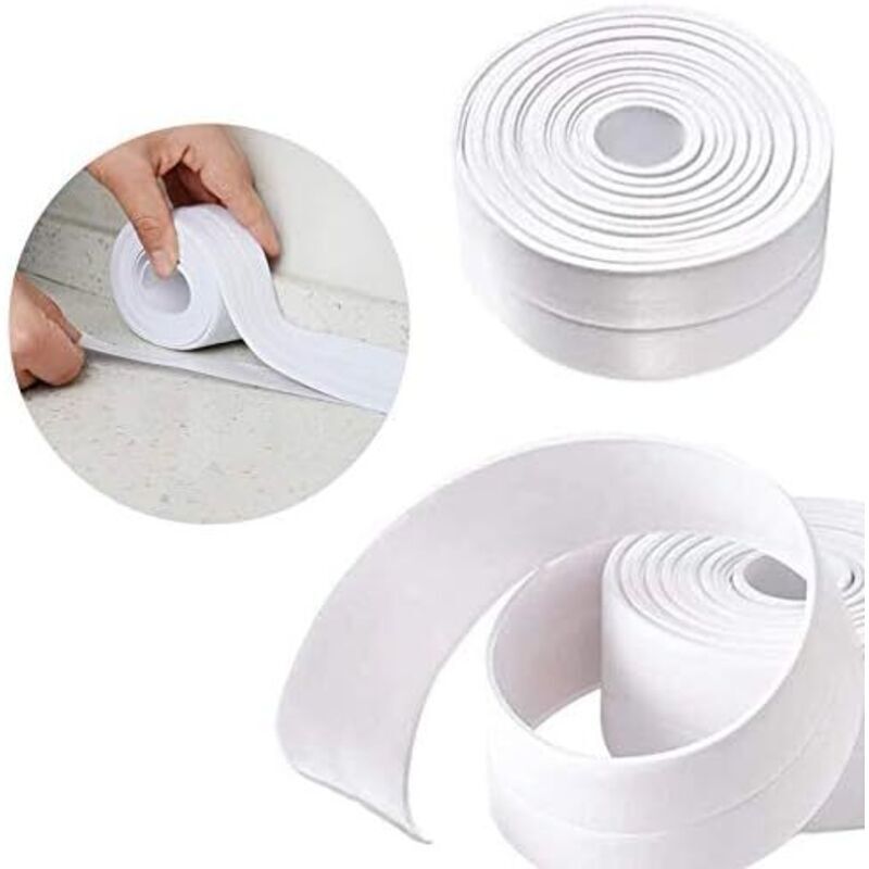 Rolle Wasserfestes, Selbstklebendes Dichtungsband, Silikonband Für Bad Und Küche, Wanddichtungsband, Küche, Wc, Dusche, Badezimmer (weiß) 3,2 M X 38 Mm