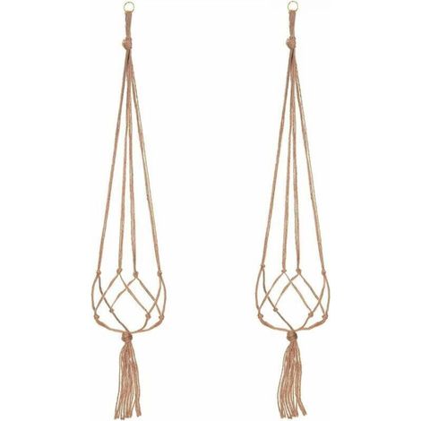Makramee-pflanzenampel-set, Hängeampel Für Blumentöpfe, Balkon- Und Gartendekoration, 4 Seilbeine, 105 Cm, 2 Stück