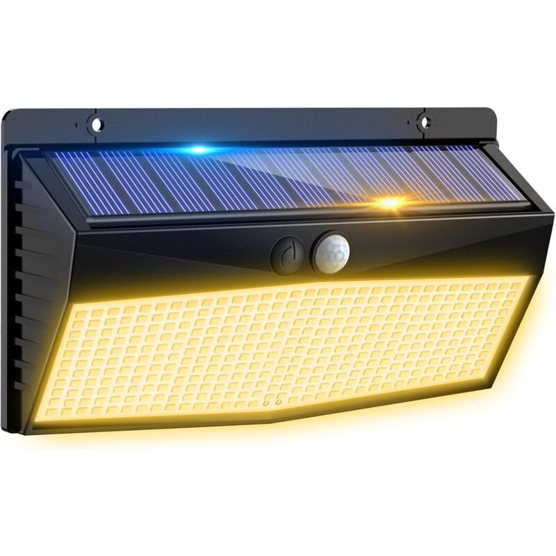 Solar-außenleuchte Mit 368 Leds Und Bewegungsmelder, 3 Modi, Wasserdicht, Für Garten, Garage, Hof, Warmweißes Licht, 1 Stück