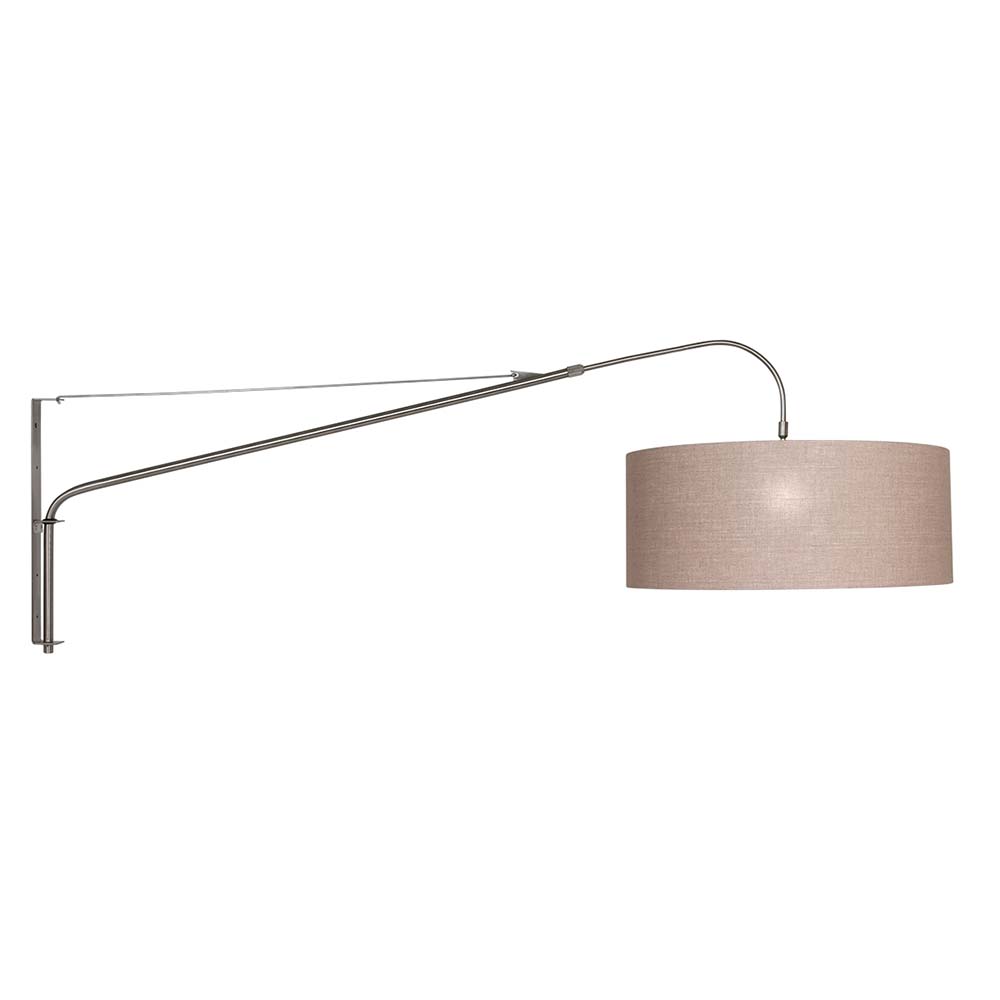 Wandleuchte Lampe Schlafzimmerleuchte Grau Textil Silber Leseleuchte Schwenkbar