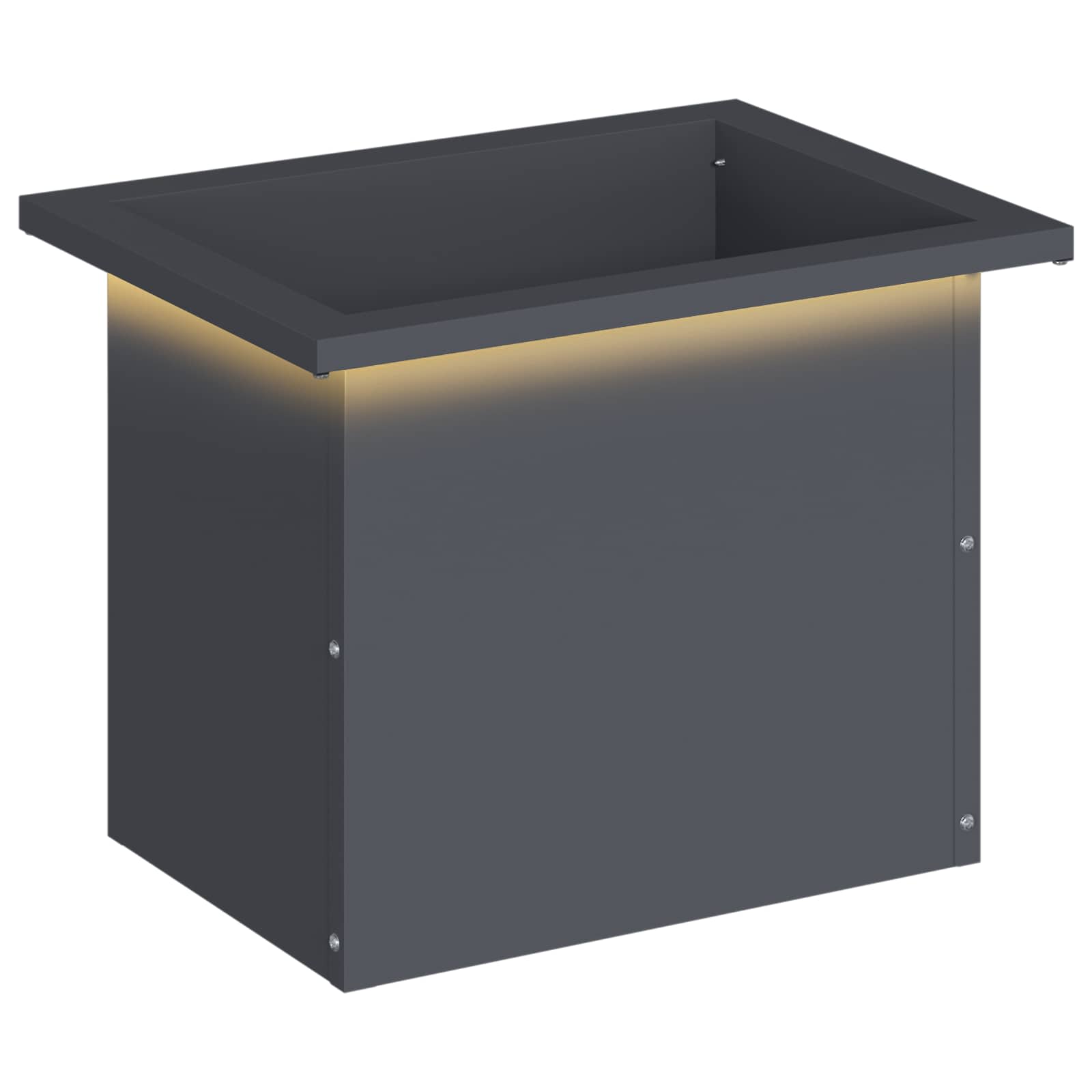 Garten-pflanzkübel Mit Led Antrazit 30 × 40 × 30 Cm Stahl Vidaxl