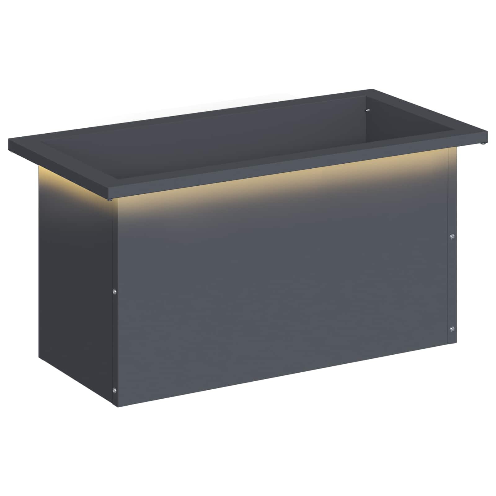 Garten-pflanzkübel Mit Led Antrazit 30 × 60 × 30 Cm Stahl Vidaxl