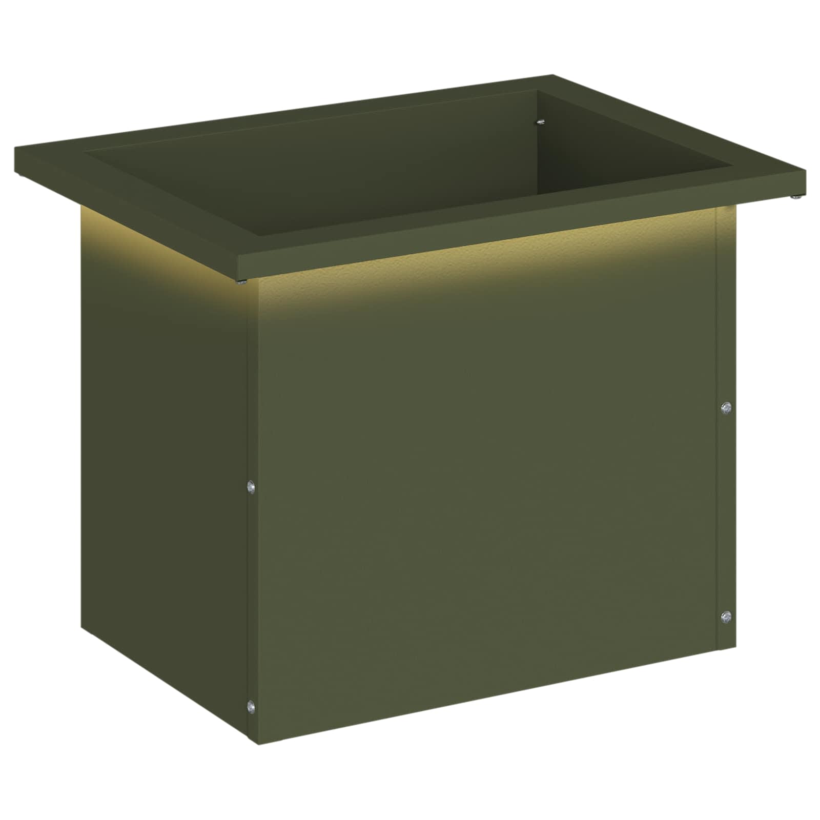 Garten-pflanzkübel Mit Led Olivgrün 30 × 40 × 30 Cm Stahl Vidaxl