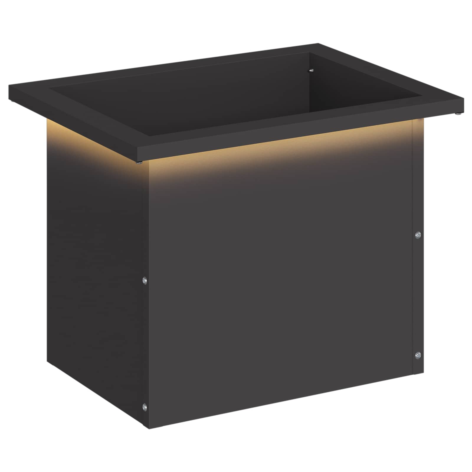 Garten-pflanzkübel Mit Led Schwarz 30 X 40 X 30 Cm Stahl Vidaxl