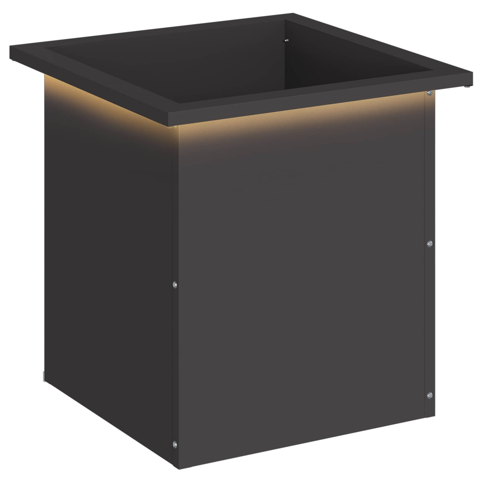 Garten-pflanzkübel Mit Led Schwarz 40 X 40 X 40 Cm Stahl Vidaxl