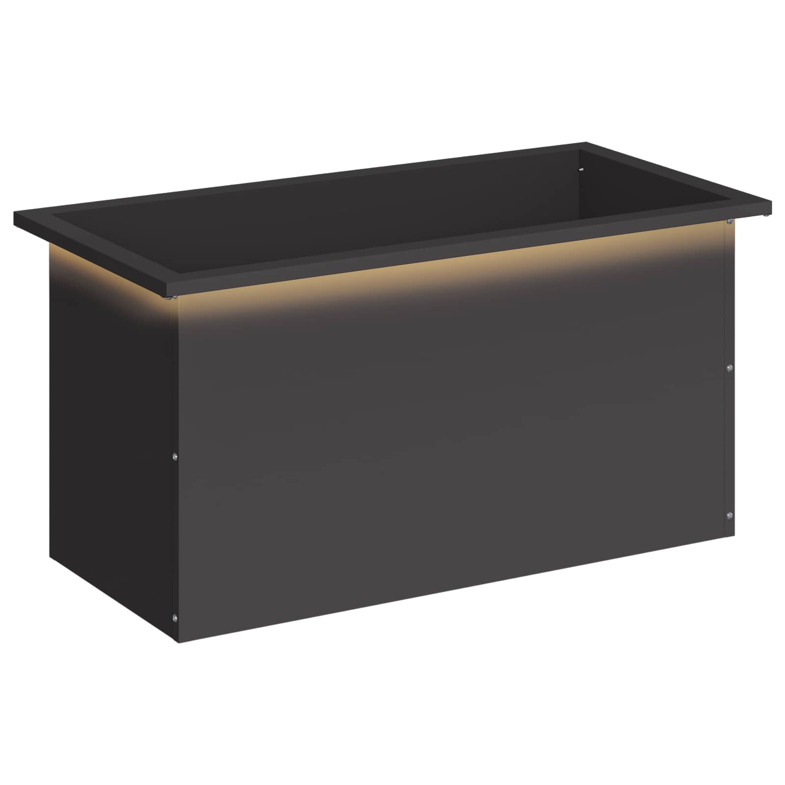 Garten-pflanzkübel Mit Led Schwarz 40 X 80 X 40 Cm Stahl Vidaxl
