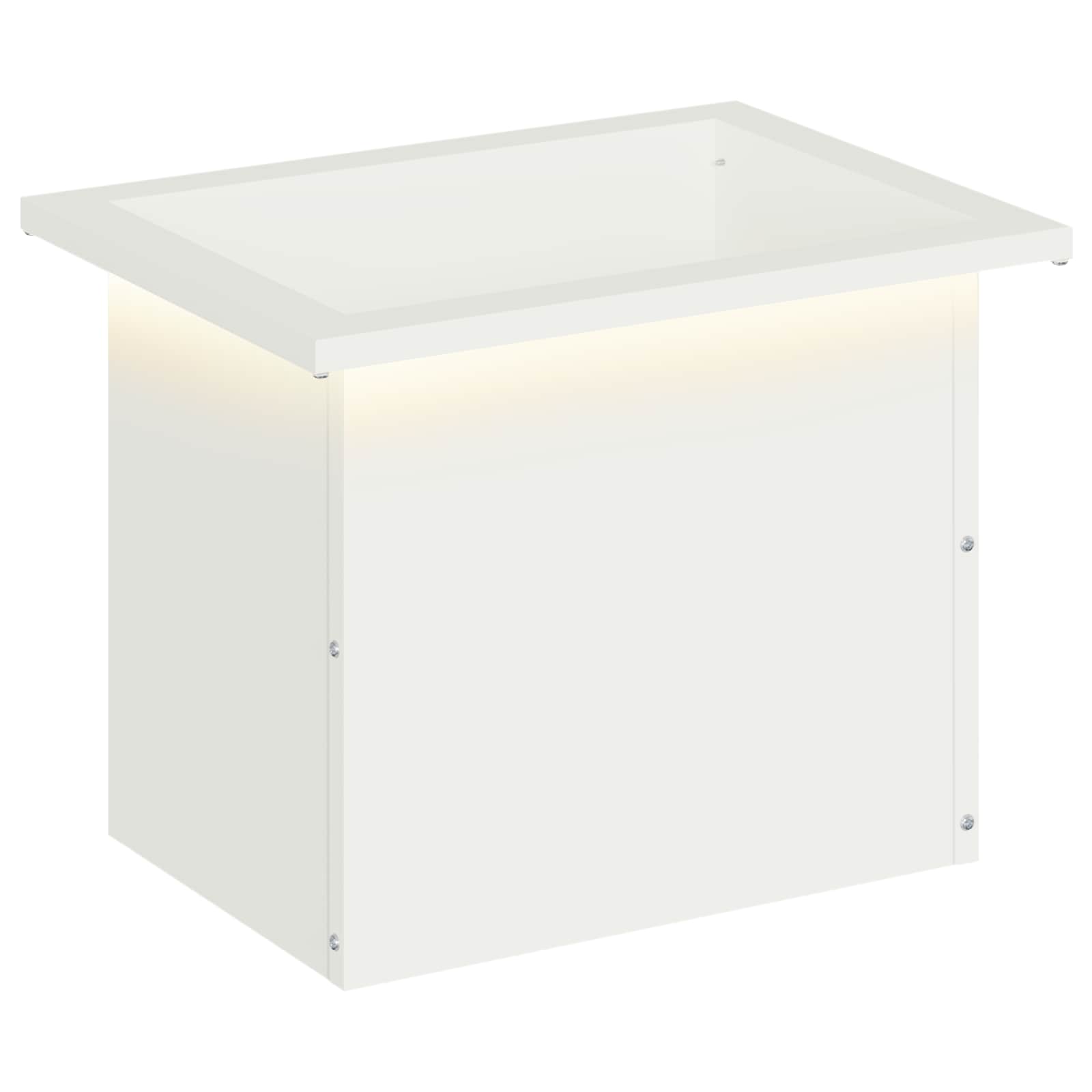 Garten-pflanzkübel Mit Led Weiß 30 × 40 × 30 Cm Stahl Vidaxl