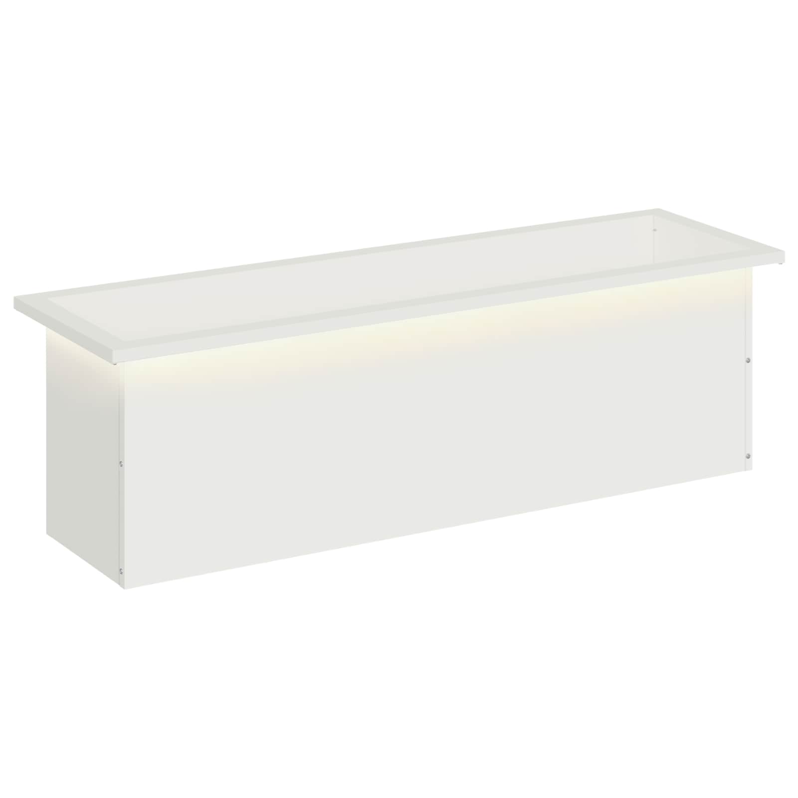Garten-pflanzkübel Mit Led Weiß 30 × 100 × 30 Cm Stahl Vidaxl