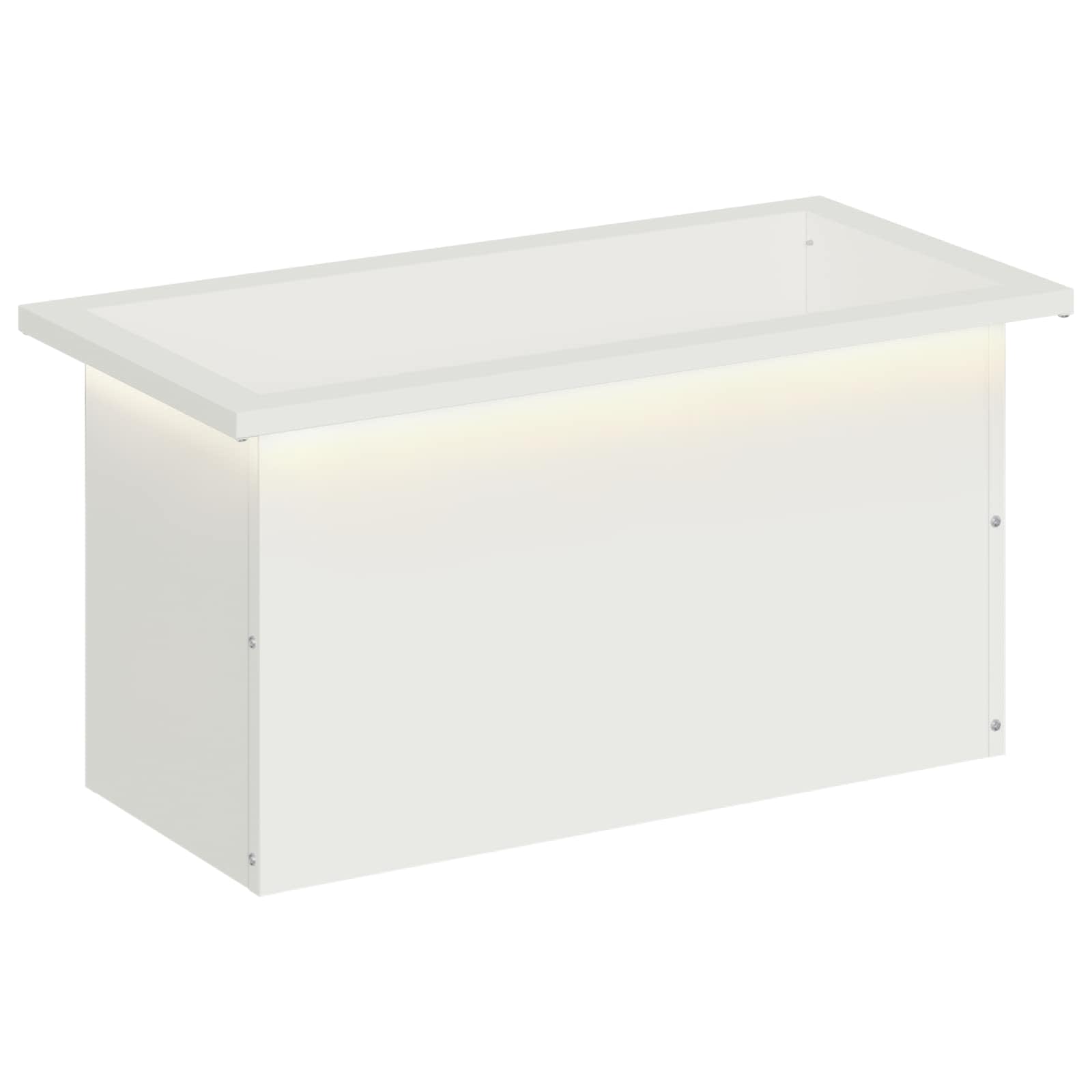 Garten-pflanzkübel Mit Led Weiß 30 × 60 × 30 Cm Stahl Vidaxl
