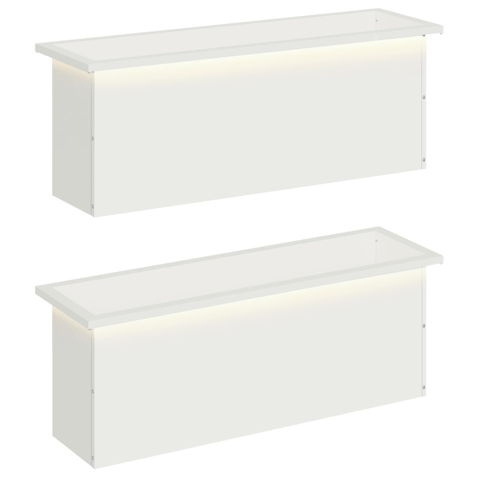 Garten-pflanzkübel Mit Led 2 Stk. Weiß 30 × 100 × 30 Cm Stahl Vidaxl