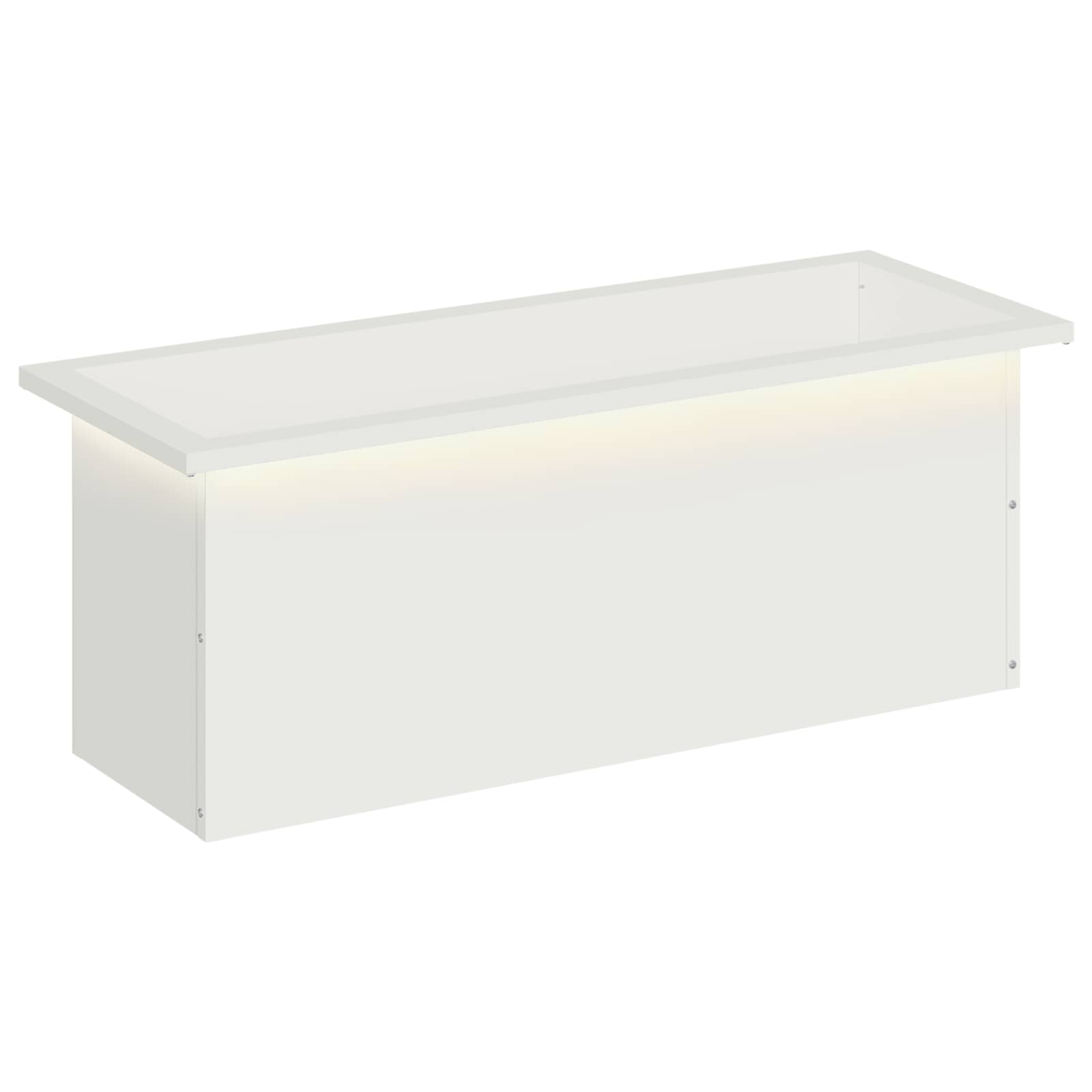 Garten-pflanzkübel Mit Led Weiß 30 X 80 X 30 Cm Stahl Vidaxl