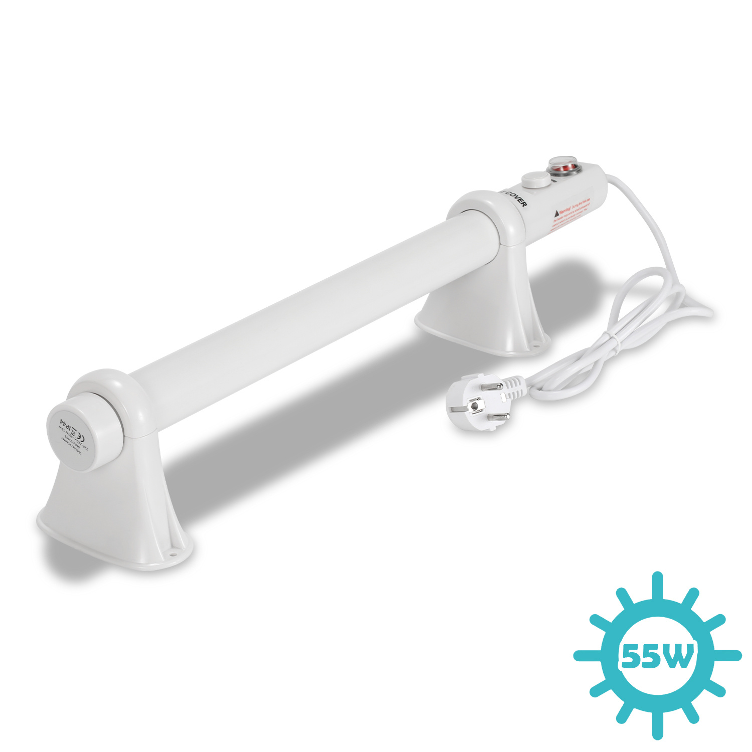 Wolketon Pflanzenheizung 55w Mit Doppelter Temperatursteuerung, 50 Cm Heizrohr, Weiß