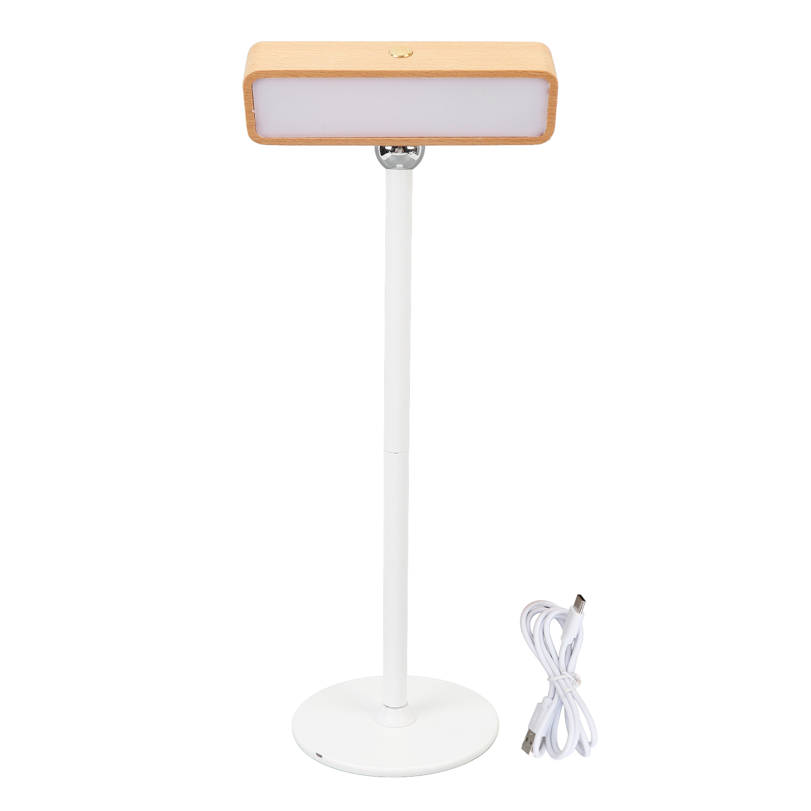 360° Drehbare Wandleuchte, Wiederaufladbar, 3000k Warmes Licht, Dimmbar, Touch-steuerung, Magnetische Schreibtischlampe Aus Holz Für Schlafzimmer Oder Wohnzimmer