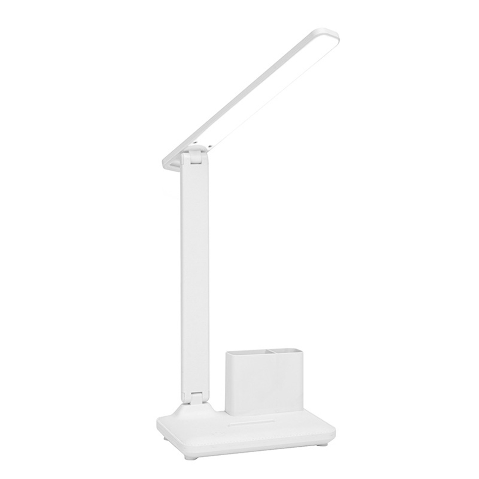 Verstellbare Led-schreibtischlampe Mit Touch-funktion (3 Farbtemperaturen), Faltbar, Mit Stifthalter Und Handyhalterung, Ideal Zum Lernen Und Lesen. Wiederaufladbar Und Netzbetrieben.