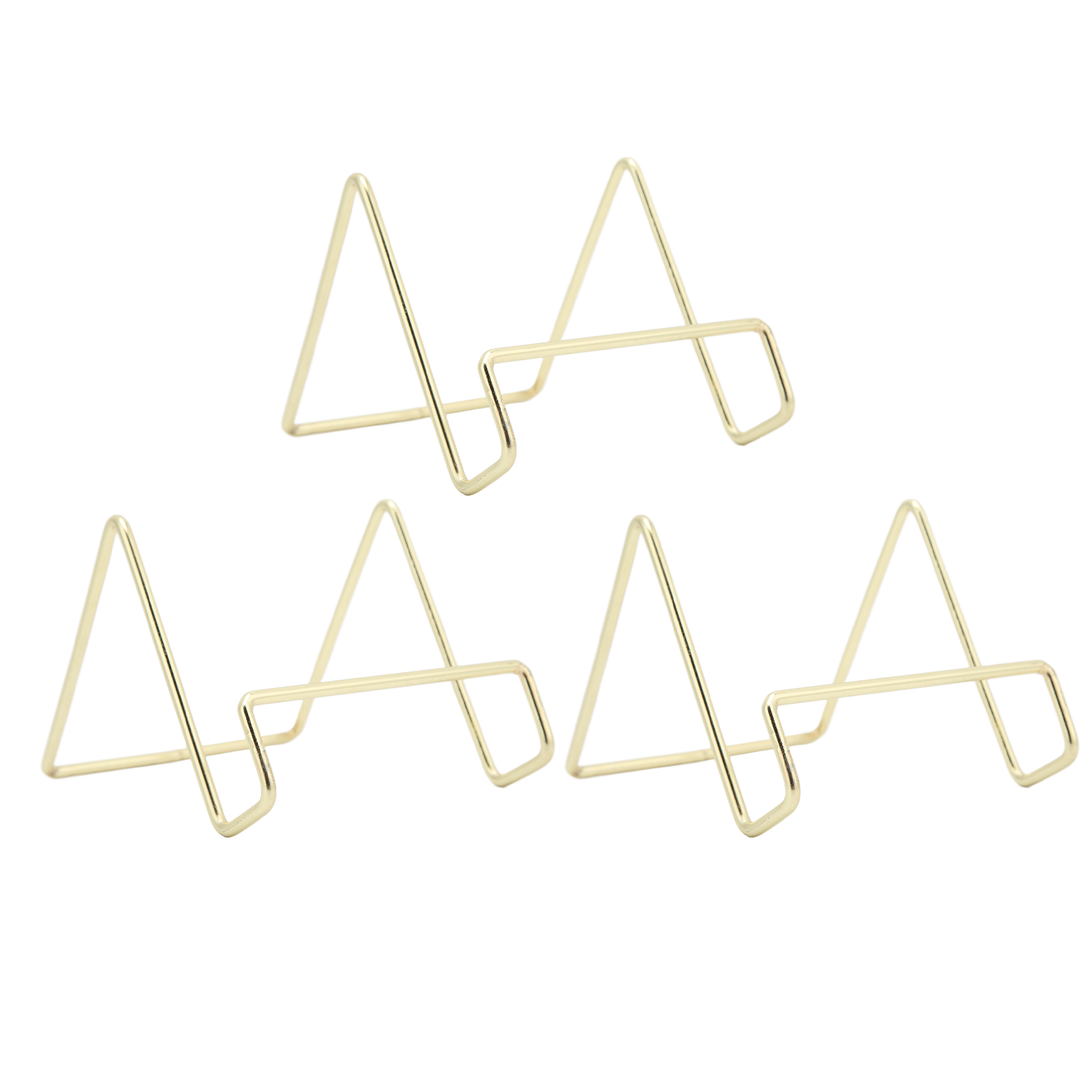 Set Aus 3 Tellerhaltern Aus Golddraht, Schlichtes Und Elegantes Geometrisches Design, Rostbeständig, Staffelei-typ.