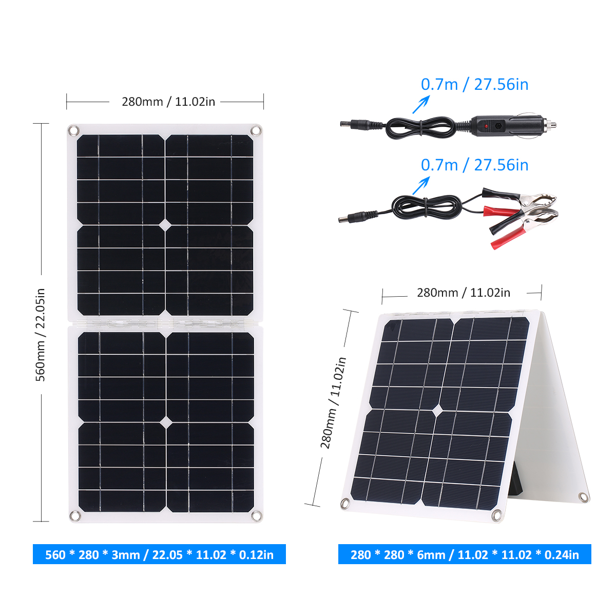 Faltbares 50-w-solarpanel Mit Dc-, Usb- Und Type-c-ausgängen, Hocheffizientes Modul, Ip65 Wasserdicht, Für Zuhause, Wohnmobil, Auto, Boot Und Elektronische Geräte.