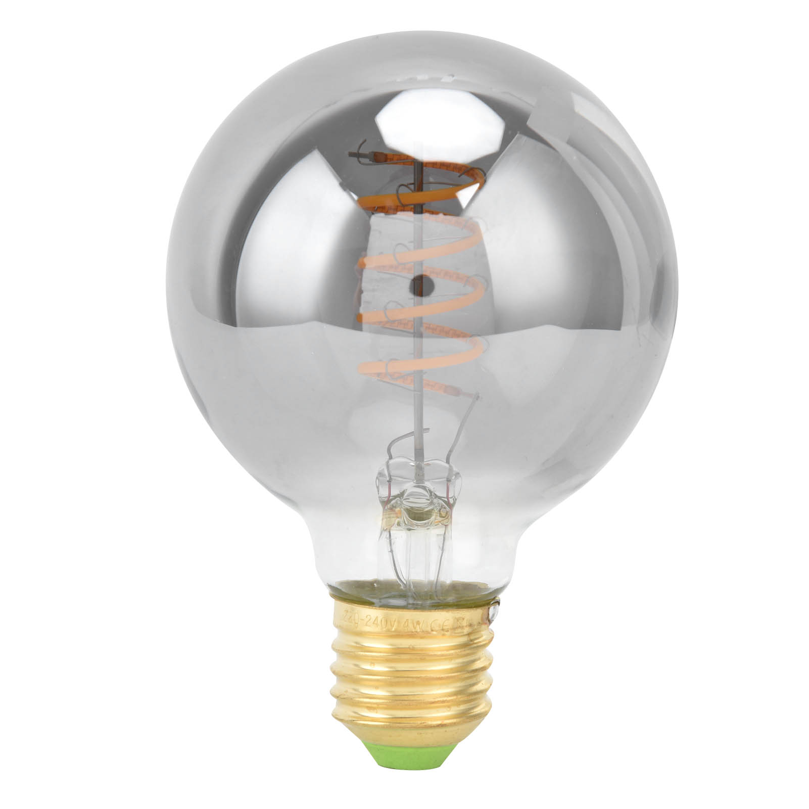 G80 Led-filamentlampe, E27-sockel, Vintage-stil, 4 W, 220 V, Warmweißes Licht, Galvanisierte Graue Oberfläche