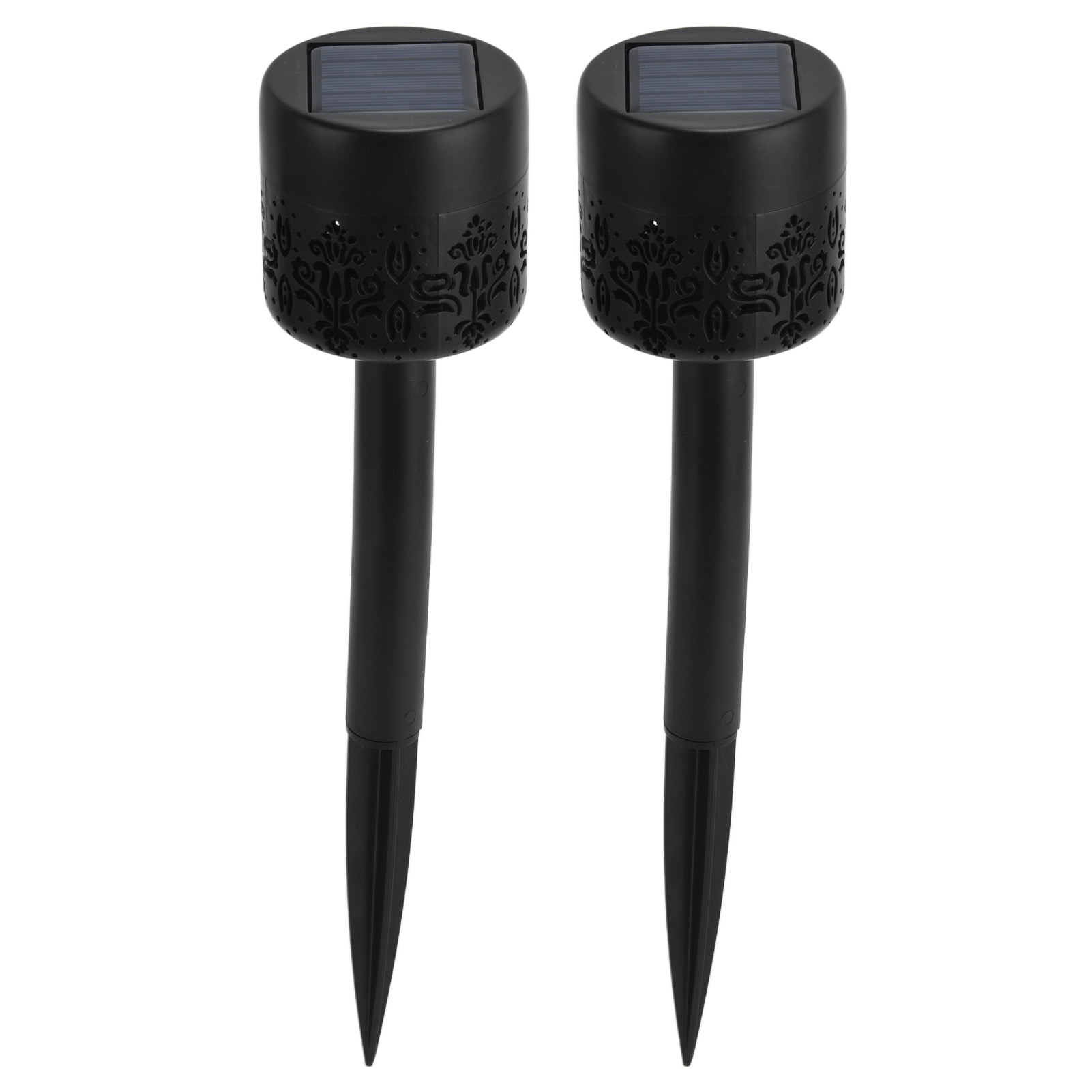 Set Mit 2 Led-solarleuchten Für Garten, Einfahrt Und Landschaftsgestaltung, Ideal Zur Außendekoration.