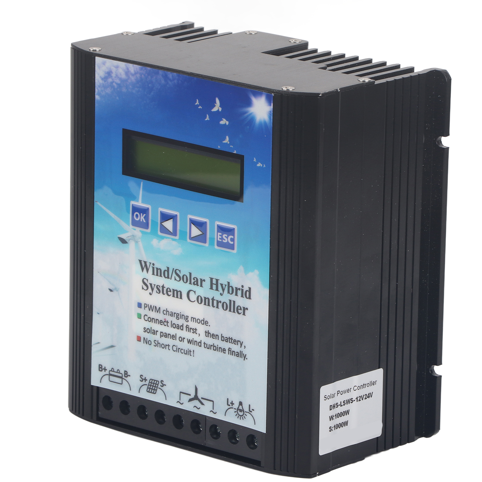 12-24v Pwm-hybrid-wind-solar-regler Mit Universellem Lcd-display Für Netzunabhängige Produktionssysteme