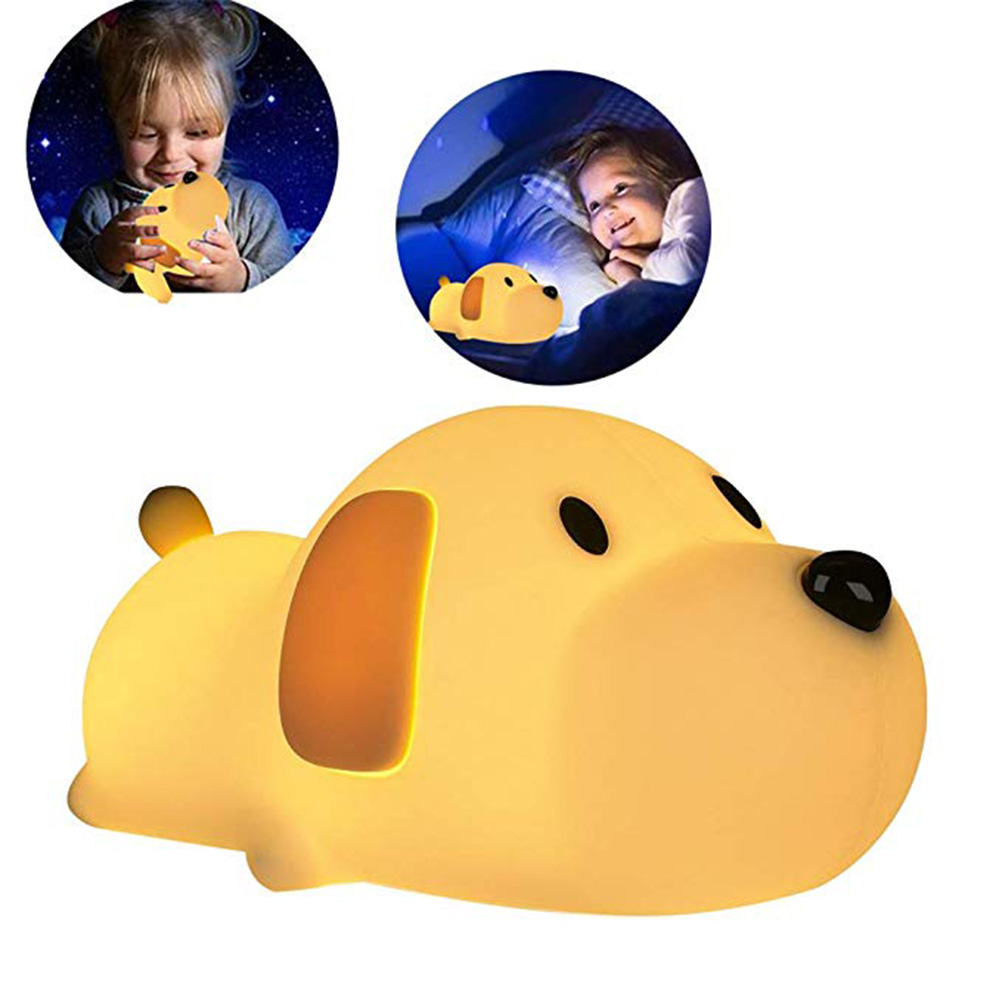 Hundeförmiges Led-nachtlicht Für Kinder, Weiche Silikon-led-lampe Mit Berührungsempfindlicher Steuerung, Babyzimmerlampe Mit Zwei Beleuchtungsmodi: Warmweiß Und Kaltweiß.