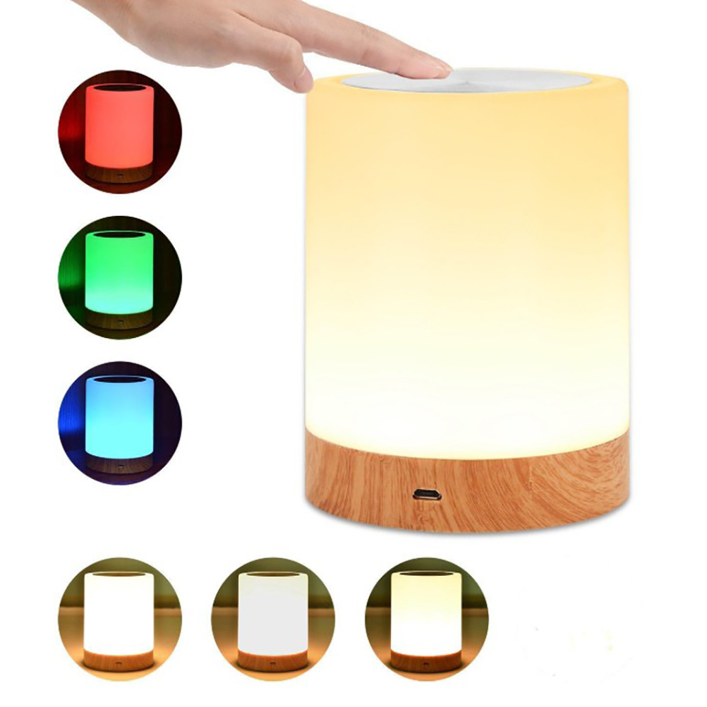 Led-nachtlicht Mit Haken, Berührungssensor, Dimmbarer Nachttischlampe Und Rgb-farben, Ideal Für Schlafzimmer Oder Wohnzimmer.
