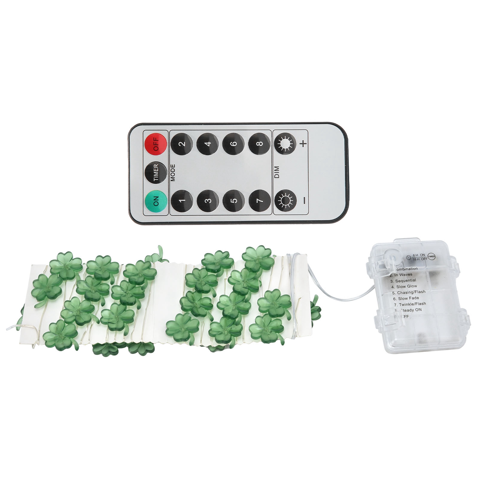 Dekorative Lichterkette Mit Glücksklee-motiv, 40 Leds, 3 Meter, Warmweiß, Ideal Für Gartenpartys
