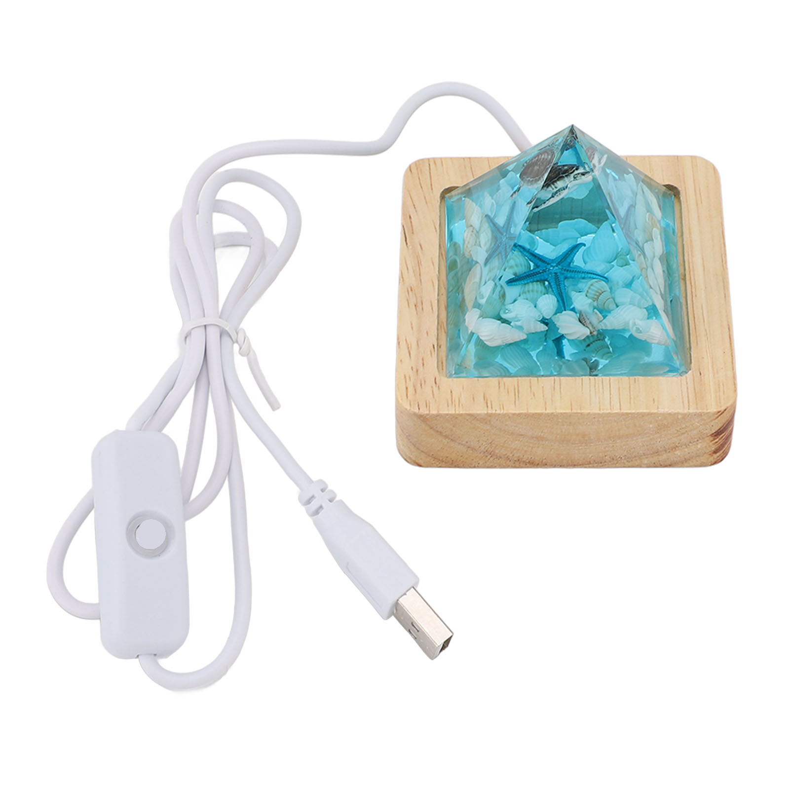 Dekorative Tischlampe Aus Kunstharz Mit Meereslandschaftsmotiv, Ideal Als Weihnachtsgeschenk.