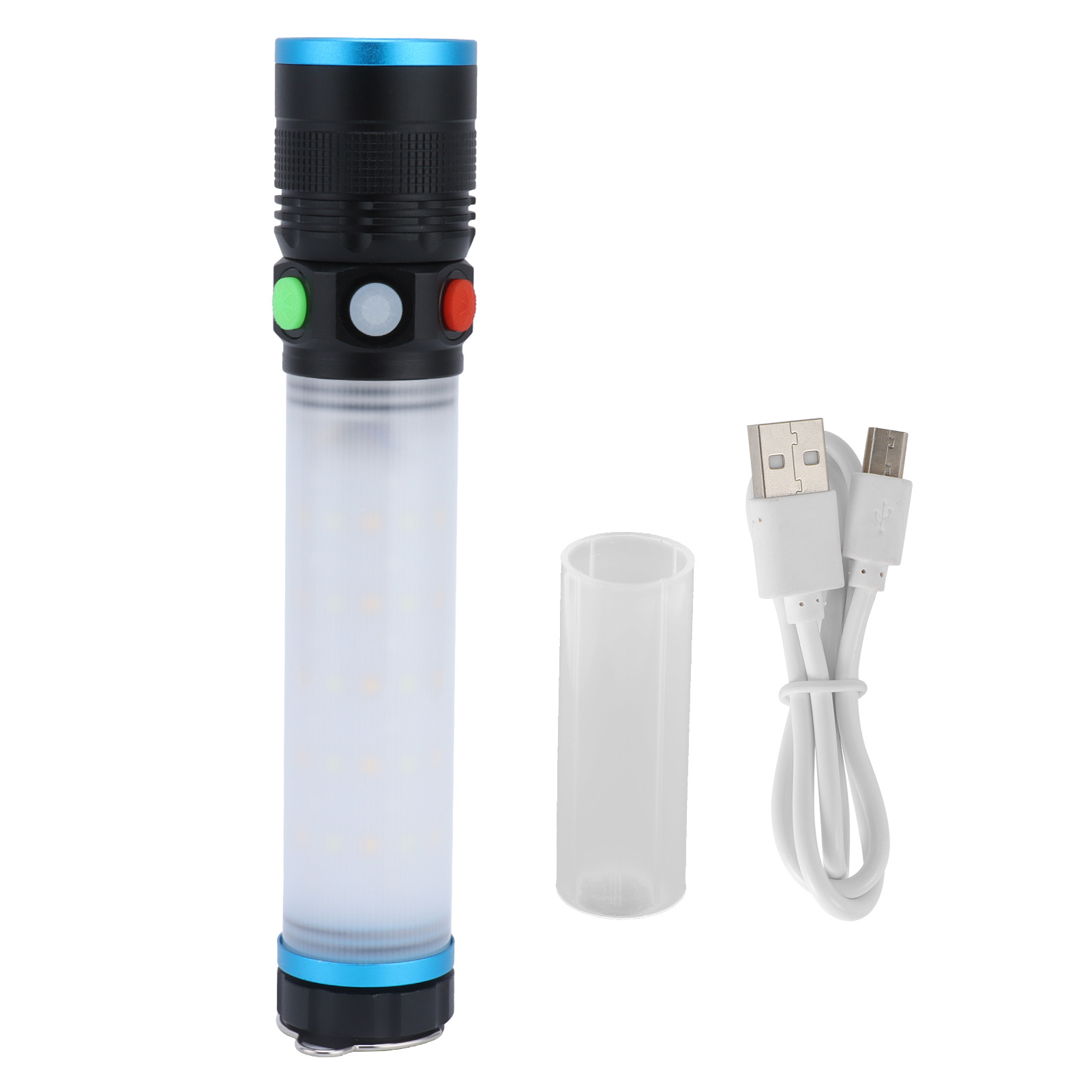 Multifunktionale Notfalltaschenlampe Mit 8 Leuchtmodi, Akustischem Alarm, Magnetischem Befestigungshaken Und Integriertem Arbeitslicht.